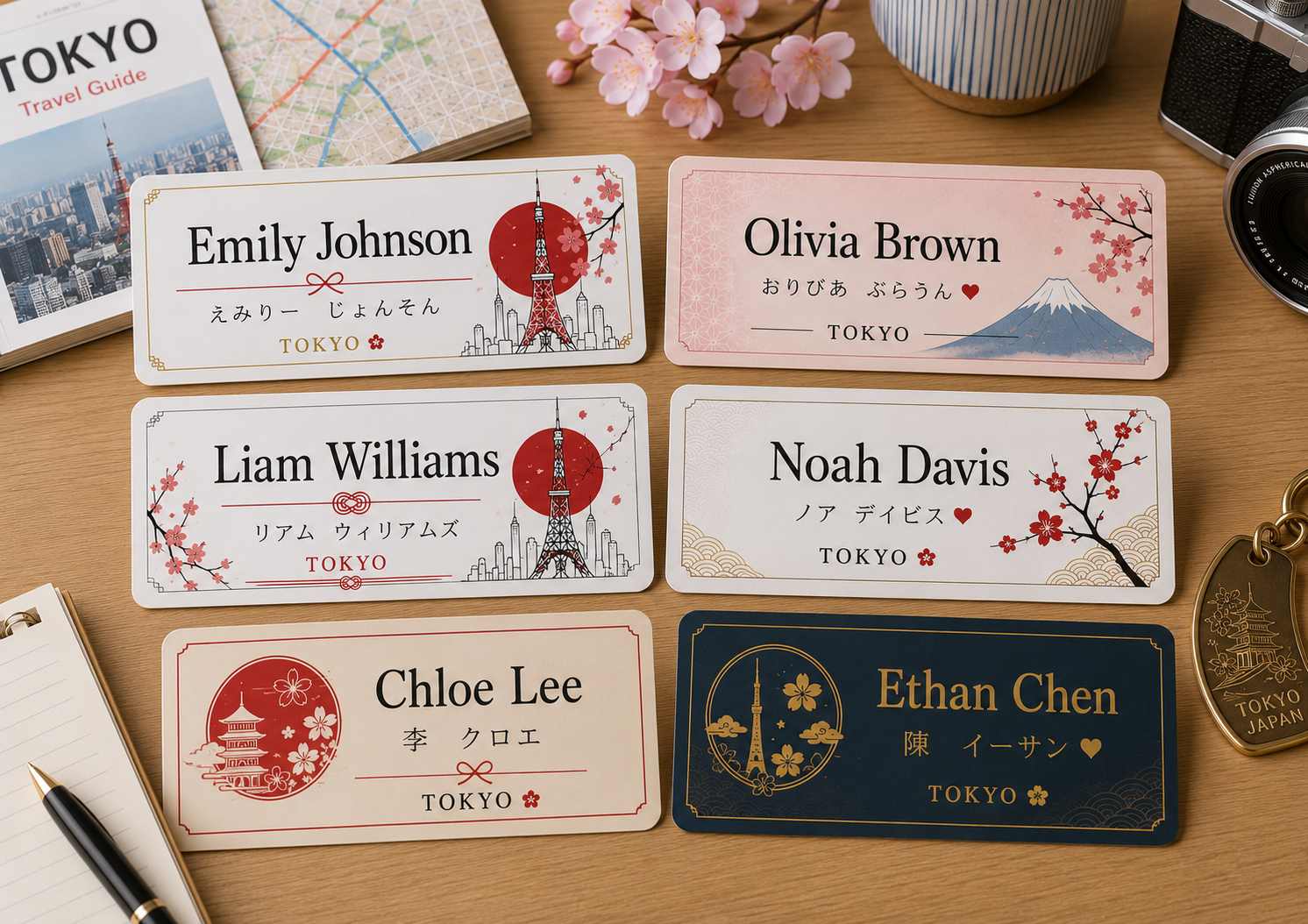 Custom Japanese name sticker designs
